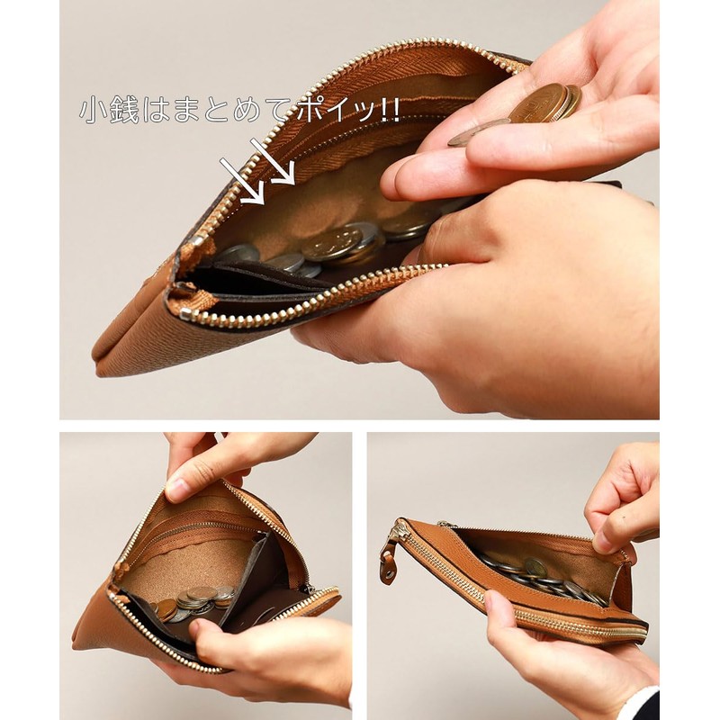 Agility affa Long Wallet, L-Shaped Zipper, 10 Pieces, Compact, Vertical,