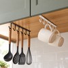 6-Hook Under-Shelf Mug Holder for Kitchen Storage – Slide-On Stainless