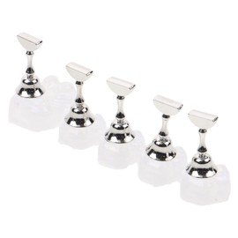 WOONEKY 6pcs Magnetic Acrylic Nail Art Display Stand for Practice Press-On Nails Adjustable Holders for Beginners and Professionals for Art Supplies