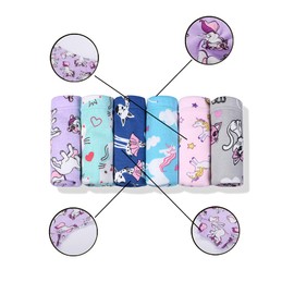 Cczmfeas Girls Hipster Cotton Underwear Boyshort Panties 6 Pack (Blue-6 Pack, 4T)