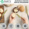 Party Bargains Disposable Plastic Navy Gold Dinner Knives, Infinity Modern