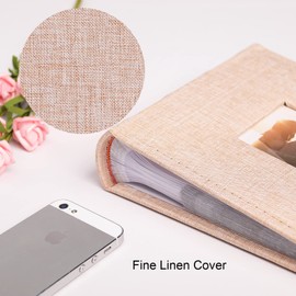 Vienrose Photo Albums, 10 x 15 Photo Book, 200 Pockets, Linen Frame Cover with Memo Areas, Large Capacity, Picture Book for Wedding, Family, Baby, Holiday