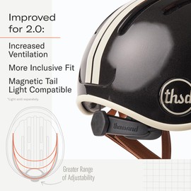 Thousand Heritage 2.0 Adult Bike Helmet; The Original Low Profile Retro Commuter Cycling Helmet Safety Certified for Bicycle Skateboard Skating Roller Skates; for Men & Women (Phantom Black, M)