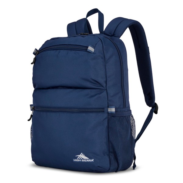 High Sierra Abbreviate Backpack, Laptop Bookbag for Travel, True Navy,
