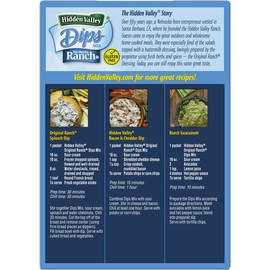 Hidden Valley Dips Mix, Original Ranch, 1.0 Ounce (Pack of 6)