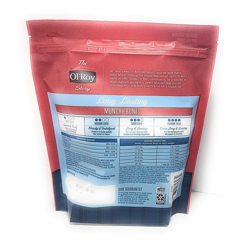 Ol'Roy Long Lasting Munchy Beef and Cheese Flavor Bones