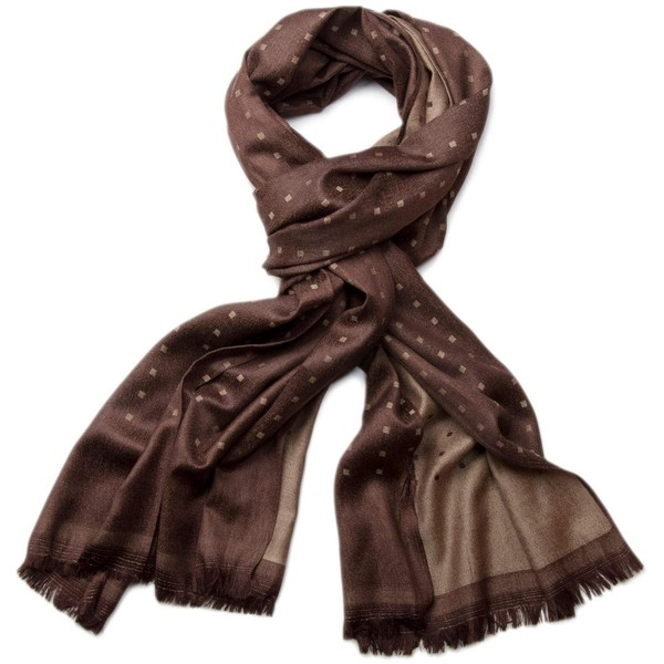 styleBREAKER 01018051 Elegant Soft Scarf with Fringes and Subtle Squares