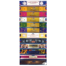 Satya Classic Gift Set for All Occasions and Seasons - Aromatherapy, Spa, Yoga, Weddings, Birthdays, Meditation, Healing, Spirituality, Positivity and Relaxation - 12 Classic Scents (12X15g)