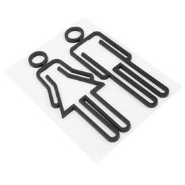 Ipetboom 1 Pair Restroom Sign, Men Women Bathroom Door Signage Toilet Door Plates Set Washroom Signs for Business Restaurant Office, Black