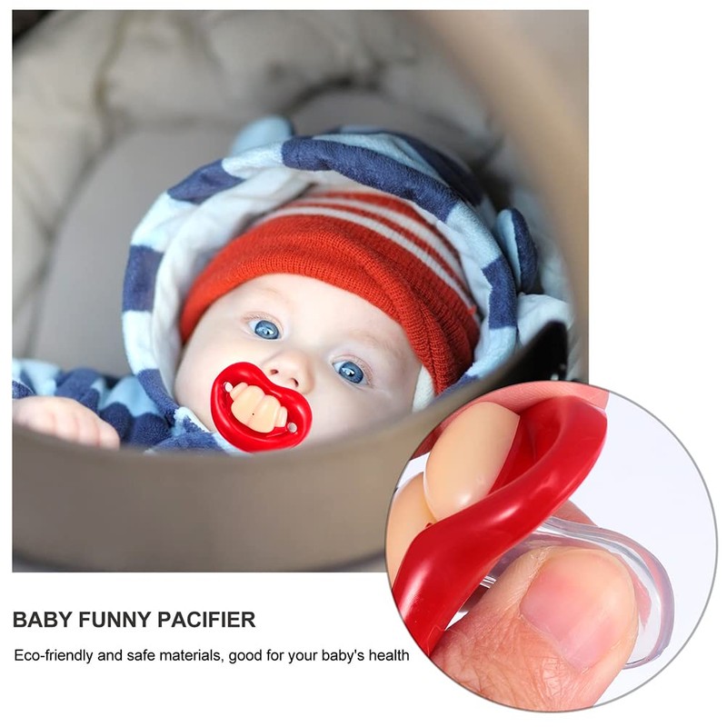 LUOZZY 8pcs Funny Baby Pacifiers Silicone Newborn Baby Teeth Pacifiers