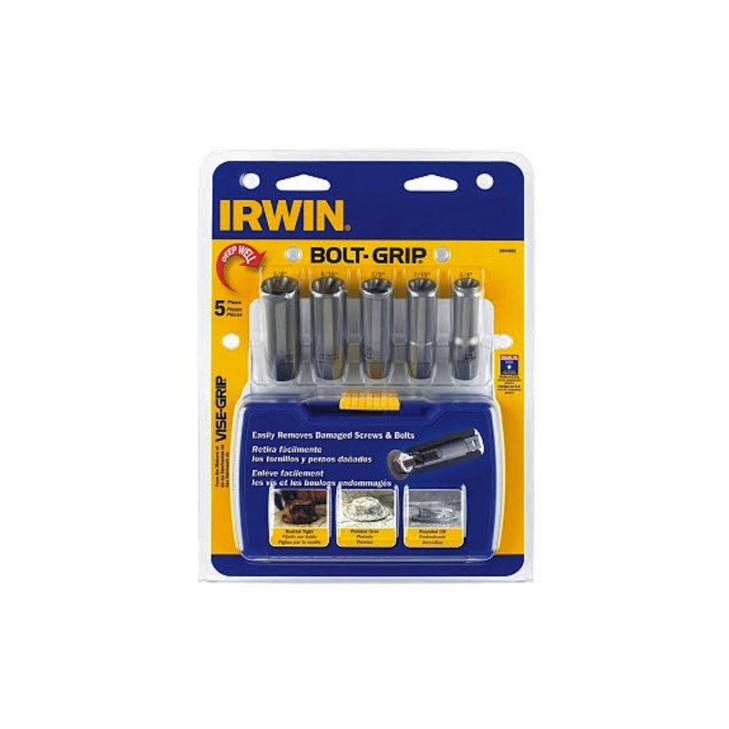 Irwin 3094001 Bolt-Grip Deep Well Set, 5-Piece