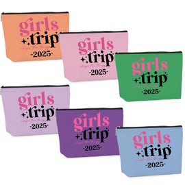 6 Pcs Girls Trip Gifts Set - Insulated Makeup Cosmetic Travel Bag Kit for Women , Bachelorette Weekend Favors, Spa Vacation Essentials, Mother's Day Christmas Birthday Gift for Friends Daughter