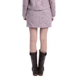 Amazhiyu Women's Wool Tweed High Waist Mini Pencil Skirts with Side Split Winter Red, X-Large