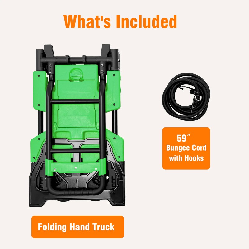 LoJok TECSPACE 2 in 1 Folding Hand Truck, 400 LBS