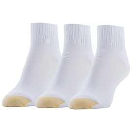 GOLDTOE Women's Ultra Soft French Quarter Socks, 3-Pairs, White, Medium