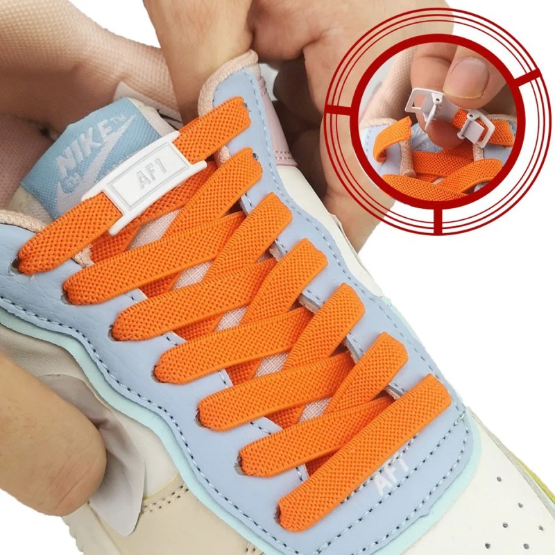 4 Pares Lazy Agujetas Sin Nudo Elásticas Hebilla