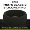QALO Men's Classic Rubber Silicone Ring, Rubber Wedding Band, Breathable,