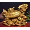 Feng Shui Brass Dragon Turtle Statue Wealth Prosperity Sculpture with