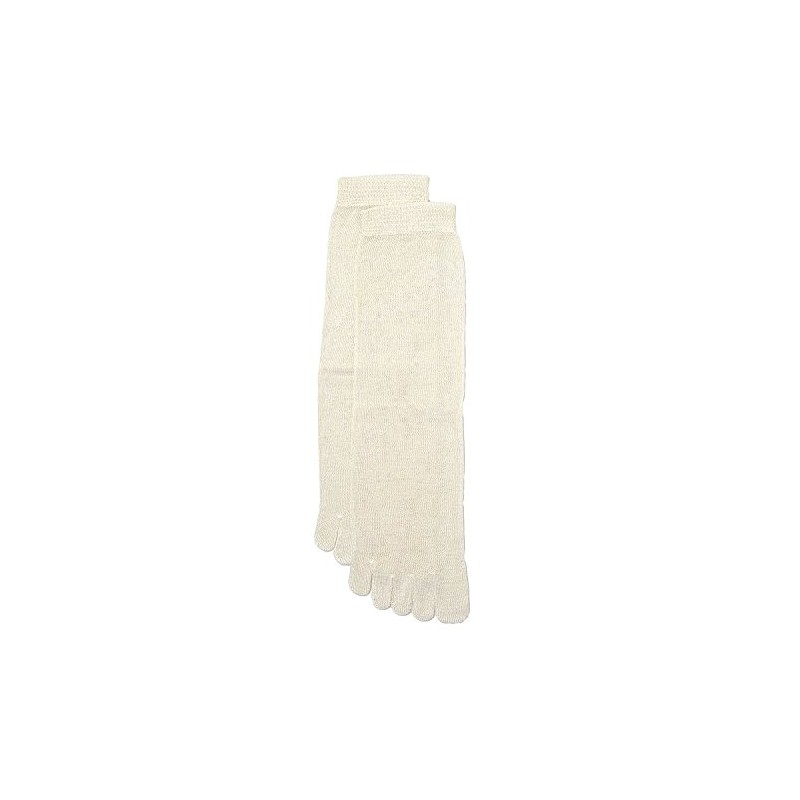 (Seiku Silk) Cooling Socks, 5 Finger Silk, 100% Cotton, Unisex,