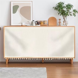 SK Studio Short Curtains for Kitchen, Privacy Closet Curtain Dust-Proof Under Sink Curtains for Small Kitchen Storage Room White, 43.3" W x 31.5" H