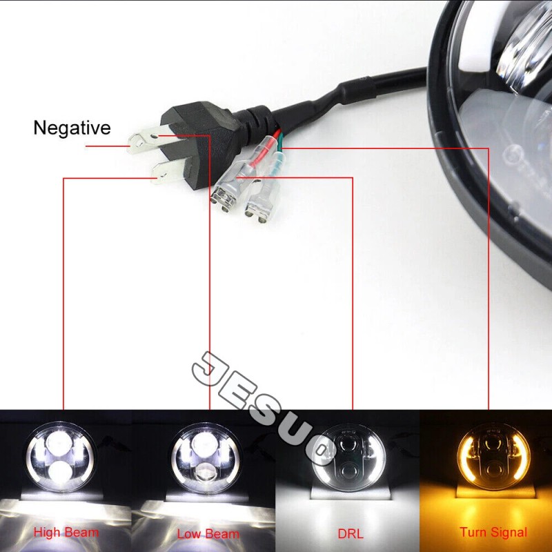 JESUO 4PCS DOT 5 3/4" 5.75 LED Headlights HI/LO DRL