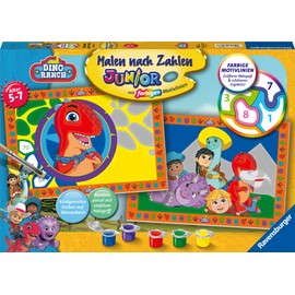 Ravensburger CreArt 23537 Dino Ranch Painting by Numbers Dinos for Children from 5-7 Years