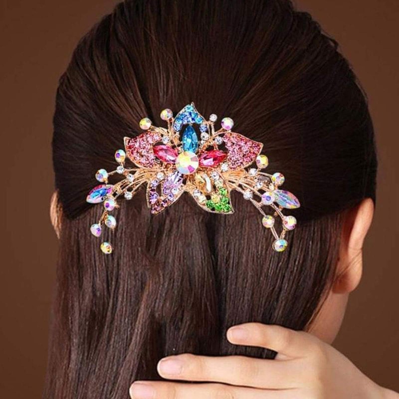 Sankuwen Flower Rhinestones Hair Combs Accessories,Perfect Mother's Day Gifts,Birthday Gifts,Wedding