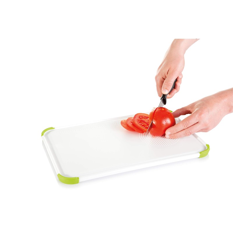 Tescoma B077MGT2JZ Schneidebrett, Kunststoff, weiß/grün, 33,2 x 20,1 cm