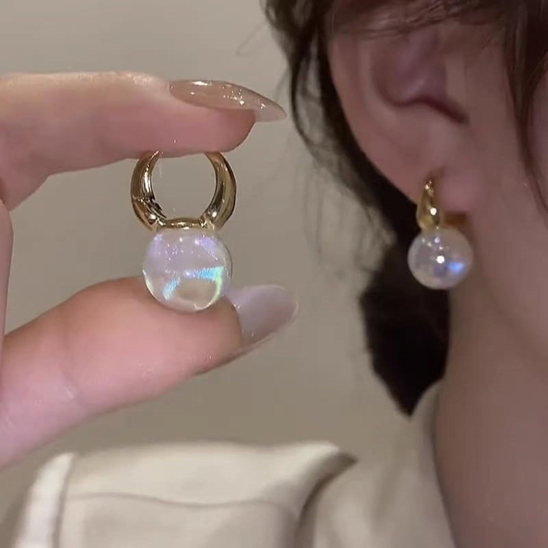 HUGE TOMATO Big Pearl Drop Earrings for Women, Statement Extra