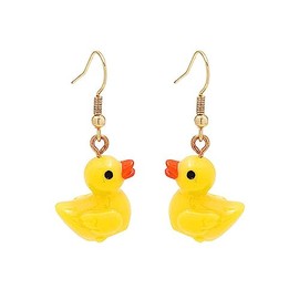 Funny Cute Duck Dangle Drop Earrings for Women Girls Charming Jewelry Gift, alloy and resin, not known