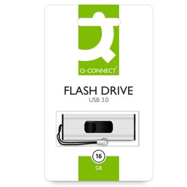 Memory Stick Q-CONNECT USB 3 0 16GB / Computer Accessories/Type-Capacity 16 GB/Kind-USB 3.0 / Material-Plastic/Colour-Silver/black/Size-16GB