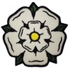 Yorkshire White Rose Embroidered Badge Patch Sew-on or Iron-on 8cm