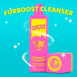 Dirty Dog Beauty Club - Furboost Cleanser for Dogs with Natural Ingredients, Effective Removal of Tear Stains - Gentle Solution with Blueberry Extract, Coconut and Rice Water, 100 ml (3.4 oz)