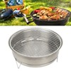 Portable Round Barbecue Charcoal Grill Multifunctional Compact Charcoal Stove for
