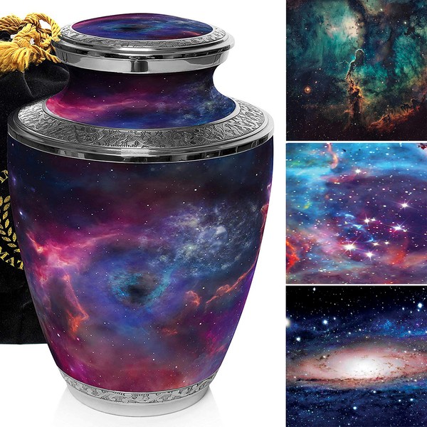 Interstellar Nebula Galaxy L Cremation Urns for Human Ashes Adult for Funeral, Burial, Niche, or Columbarium Cremation - Urns for Adult Ashes - Cremation Urns for Human Ashes - Adult 200 Cubic Inches