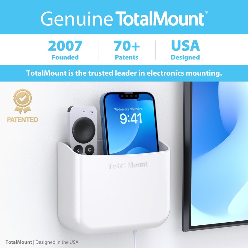 TotalMount Hole-Free Remote Holder – Eliminates Need to Drill Holes