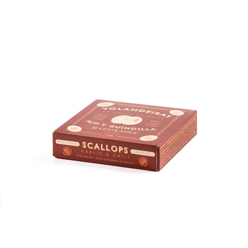 Maruxaina. Scallops in Spanish in Olive Oil, Garlic & Chili.