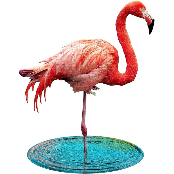 Madd Capp Puzzles Jr. - I AM Lil’ Flamingo - 100 Pieces - Animal Shaped Jigsaw Puzzle