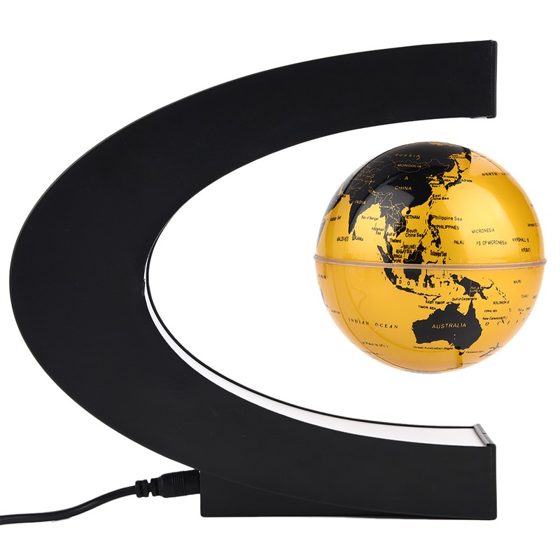 Floating Globe Magnetic Levitation Rotating Globe with Colorful LED Light