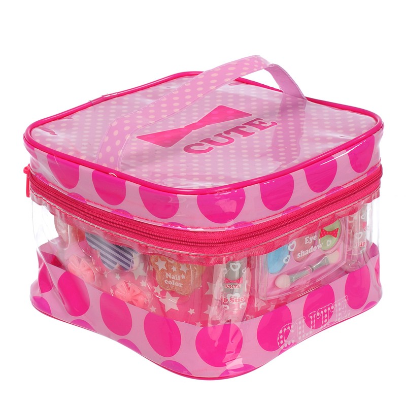 Cutie Heart Vinyl Vanity Makeup Bag
