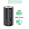 4 Packs Rechargeable C Size Batteries with Charger, Universal LCD