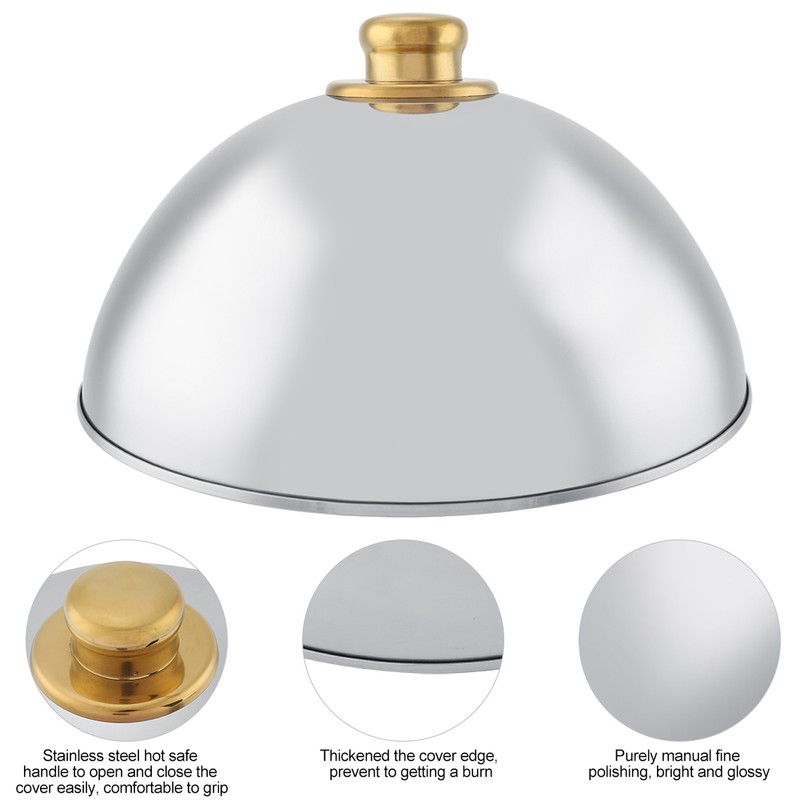 Stainless Steel Kitchen Restaurant Dining Food Serving Platter Lid Dome