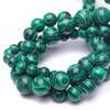 Chicager 8mm Natural Stone Beads for Jewelry Making,Green Malachite Polished