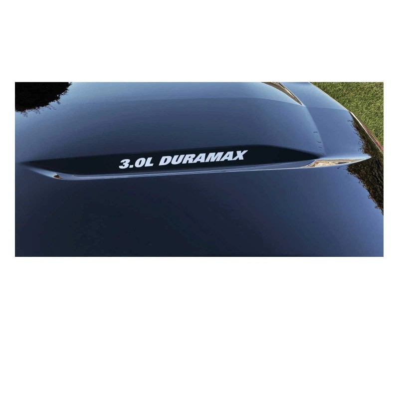 EmblemsPlus Chevy Silverado Silver 3.0L DURAMAX Hood Lettering Decals 2019-2025