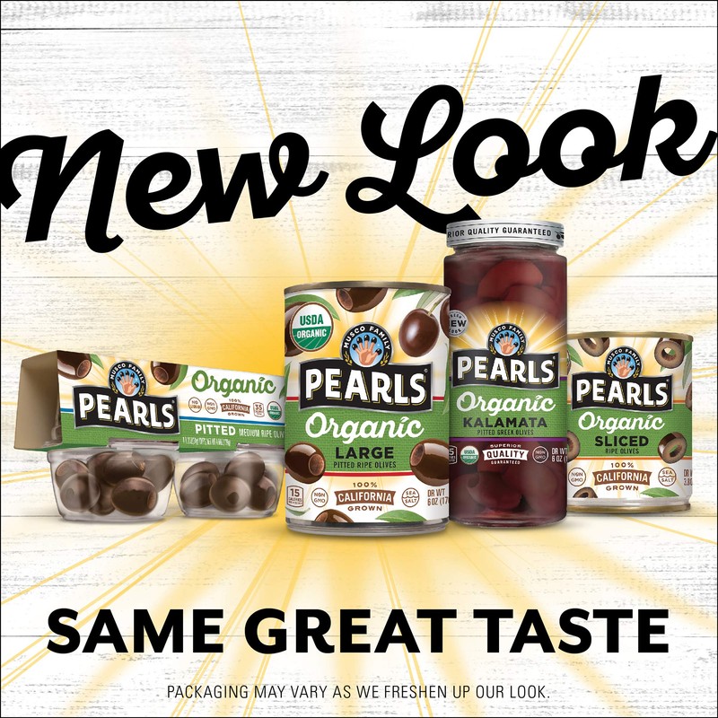 Pearls Organic Kalamata Pitted Greek Olives - 6 Ounce (Pack