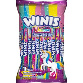 Winis Unicorn | Chewy Candy Swirl | Cotton-Candy Flavored | Sharing Size 4.3 Oz Bag - 11 Pieces | Gifts, Holiday, Parties, Concessions, Pantry, Non-Melting, Party