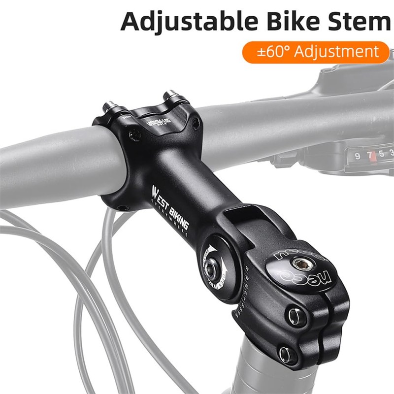 Adjustable Bicycle Handlebar Stem Variable 60 Degree Angle Aluminum Alloy