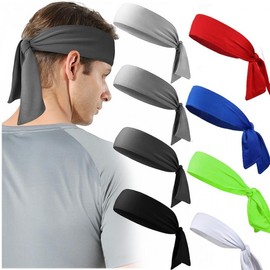 Men's Outdoor Quick-Dry Sports Headband - Pirate Long Hair Band for Tennis & Outdoor Activities Fitness Fluorescent Yellow + Custom Color 15ea
