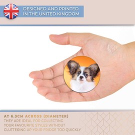 Destination Vinyl ltd Magnet for Refrigerator, Fridge - Papillon Cute Puppy Dog Pet for Office, Cabinet and Whiteboard, Magnetic Stickers, 21426
