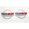 AUTO Chrome Red Front Nose Hood Rear Gas Lid Cross